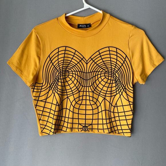 Julia by Love J sz (S, M, L, XL,) gold crop top NWT - Picture 1 of 6